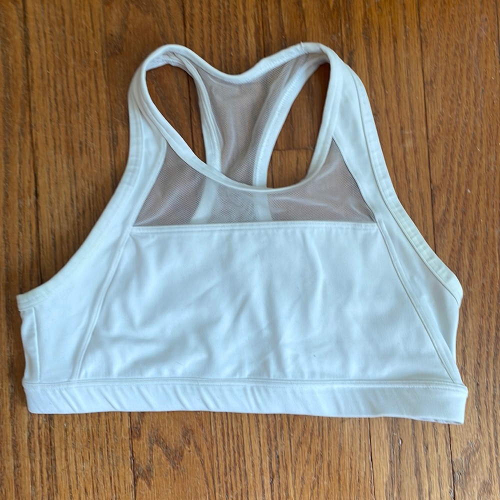 White mesh Athleta girl sports bra